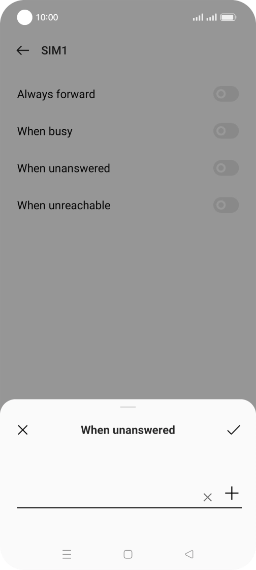 Key in +447953222222 and press the confirm icon.