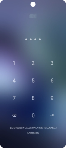 If your SIM is locked, key in your PIN and press arrow right. The default PIN is 1111.