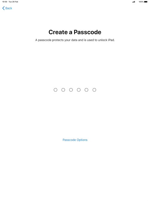 Press Passcode Options.