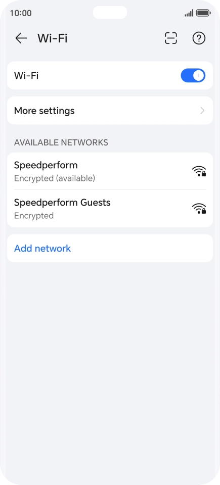 Press the required Wi-Fi network.