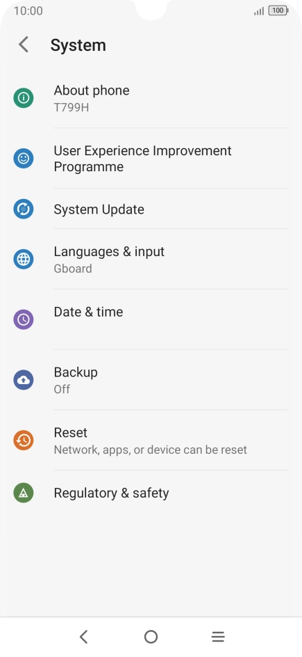 Press System Update. If a new software version is available, it's displayed. Follow the instructions on the screen to update the phone software.