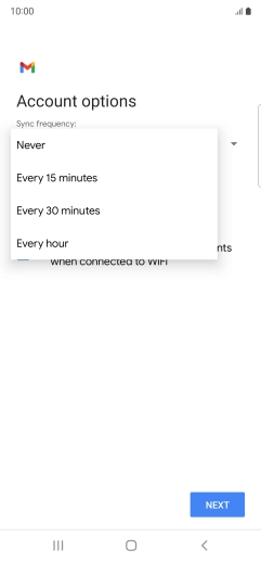 Press the required setting.