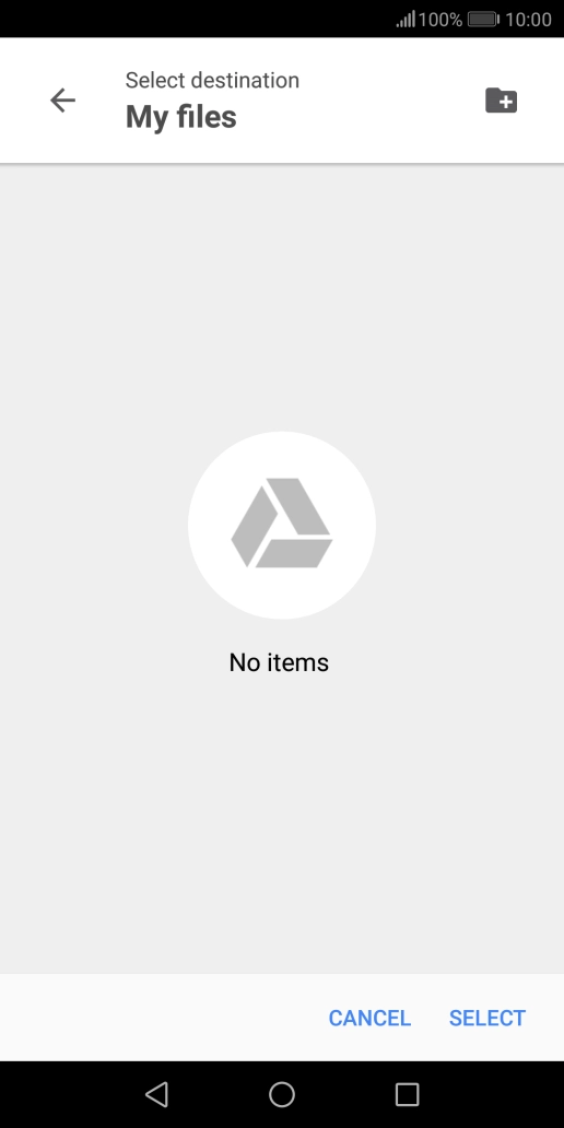 To create a new folder, press the new folder icon and follow the instructions on the screen to create a new folder.