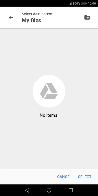 To create a new folder, press the new folder icon and follow the instructions on the screen to create a new folder.