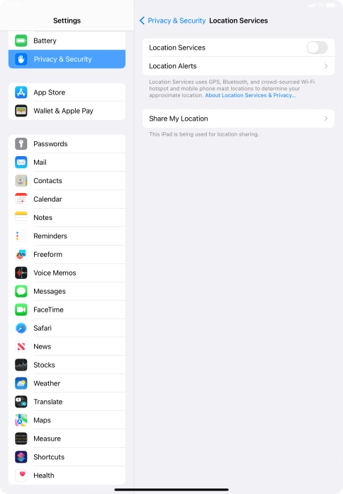 Press the indicator next to 