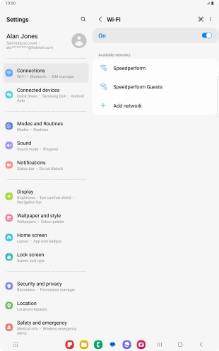 Press the required Wi-Fi network.