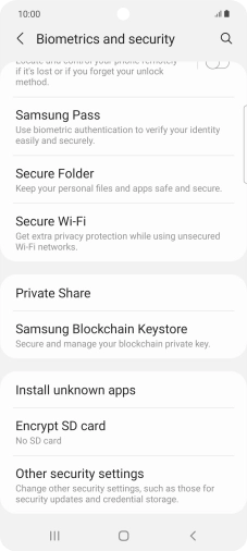 Press Other security settings.