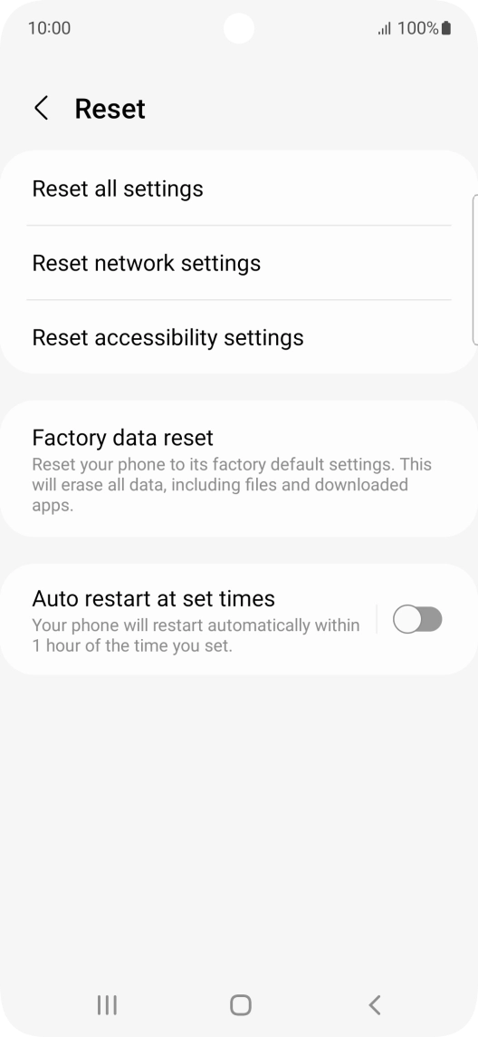 Press Factory data reset.