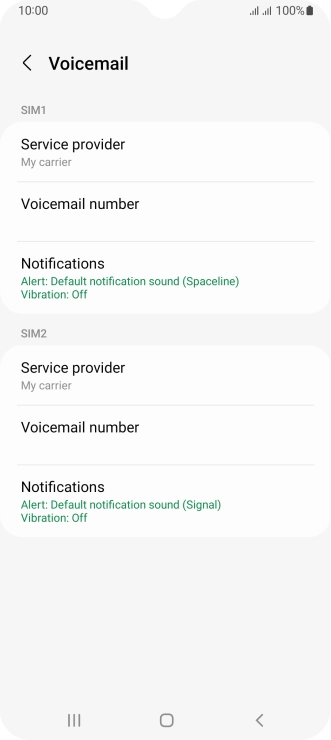 Press Voicemail number.