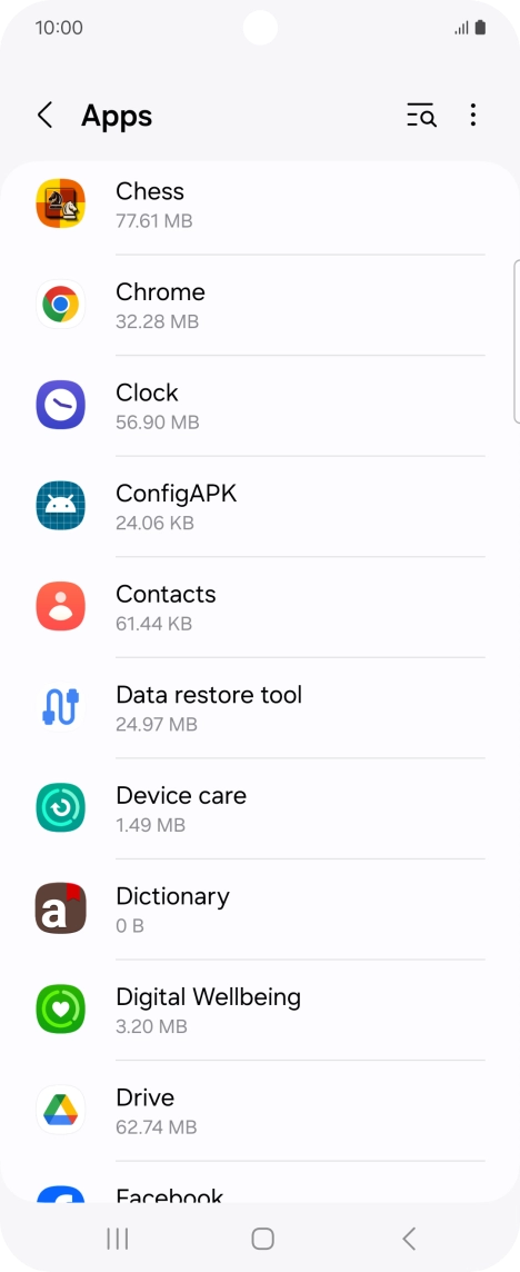 Press the required app.