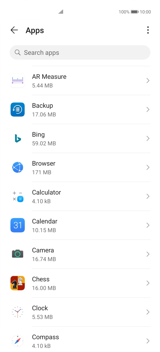 Press the required app.