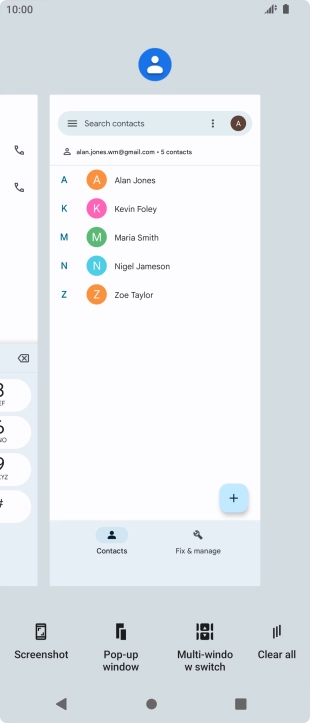 To end one running application, slide your finger upwards on the required application.