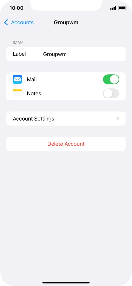 Press Account Settings.