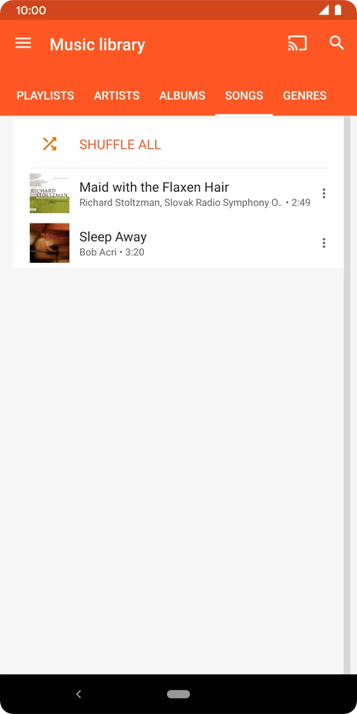 Press the required audio file.