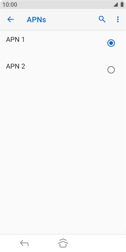 Press the field next to the data connection to activate it.