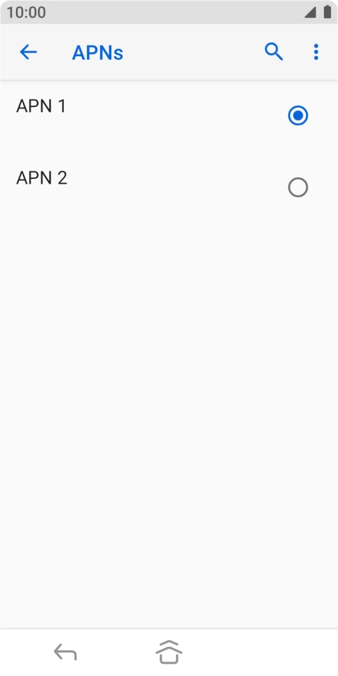 Press the field next to the data connection to activate it.