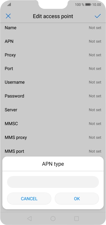 Key in default and press OK.