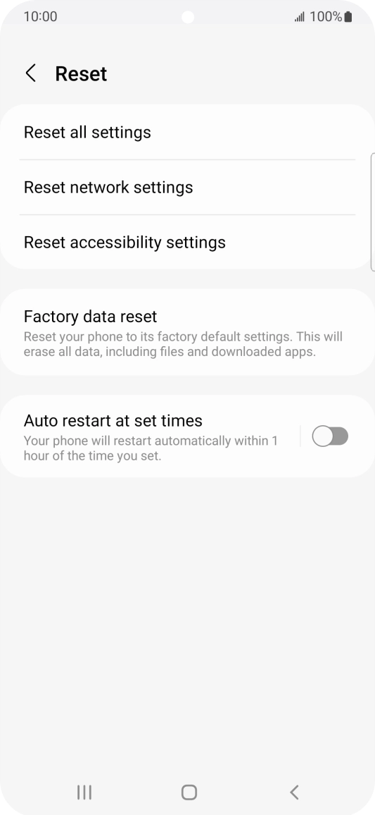Press Factory data reset.