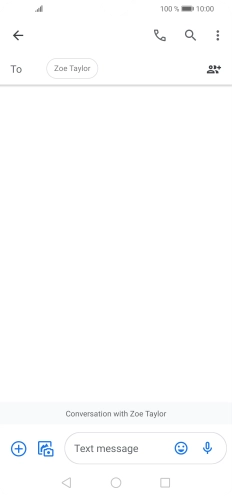 Press the text input field and write the text for your SMS.