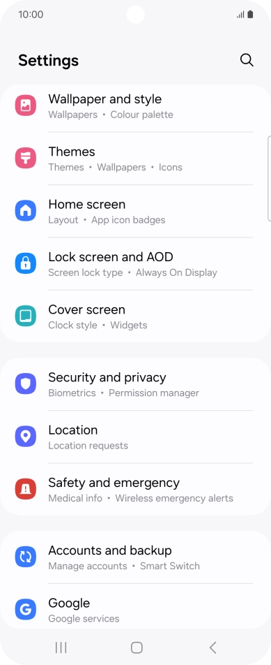 Press Lock screen and AOD.