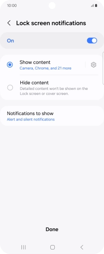 Press the required settings to turn them on or off.