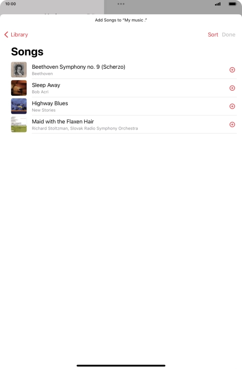 Go to the required category and press the required audio file.