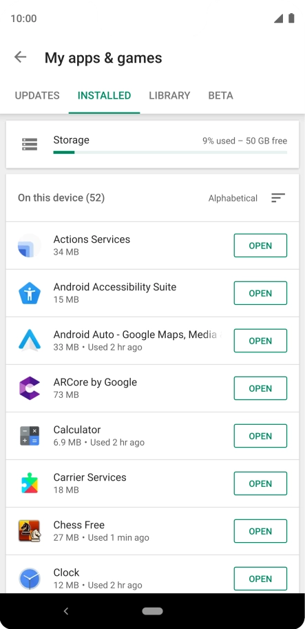 Press the required app.
