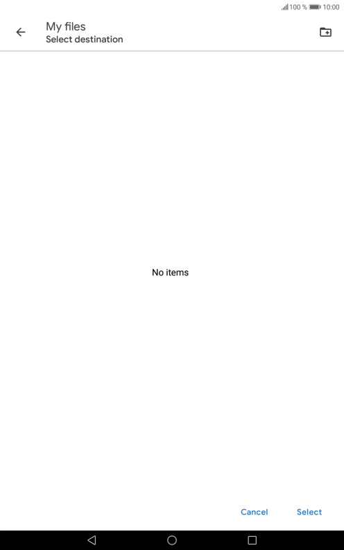 To create a new folder, press the new folder icon and follow the instructions on the screen to create a new folder.