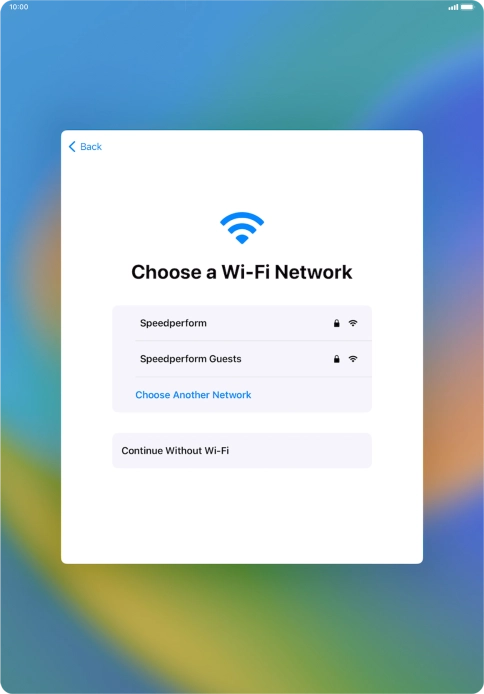 Press the required Wi-Fi network.
