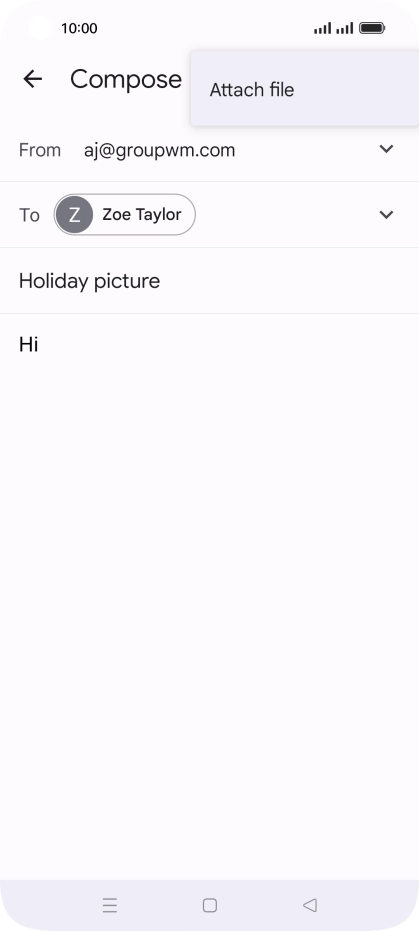 Press Attach file and go to the required folder.