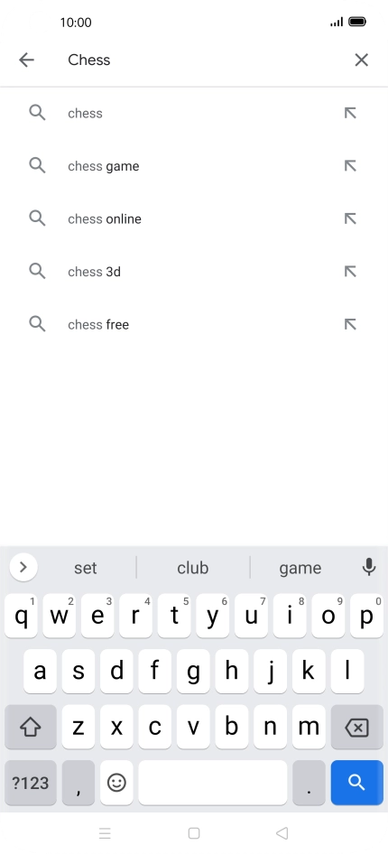 Key in the name or subject of the required app and press the search icon.