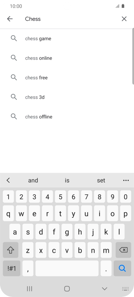 Key in the name or subject of the required app and press the search icon.
