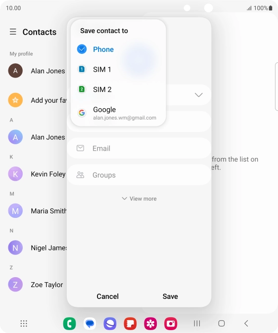 Press the required Google account.