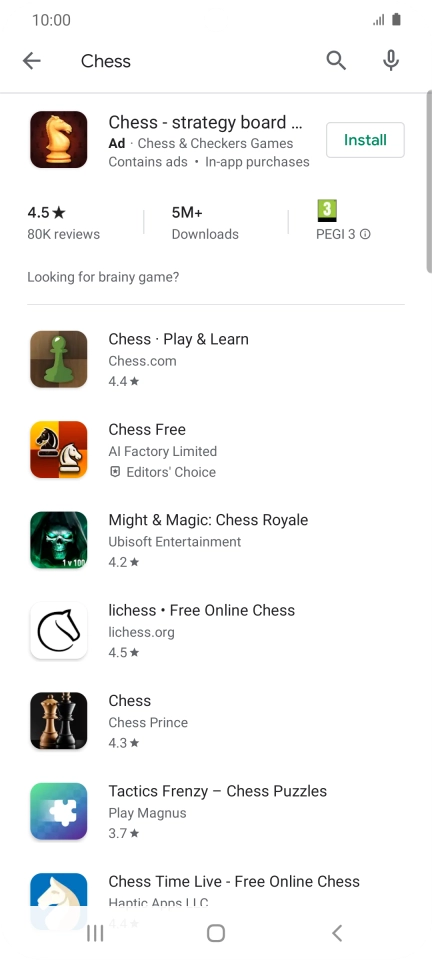 Press the required app.