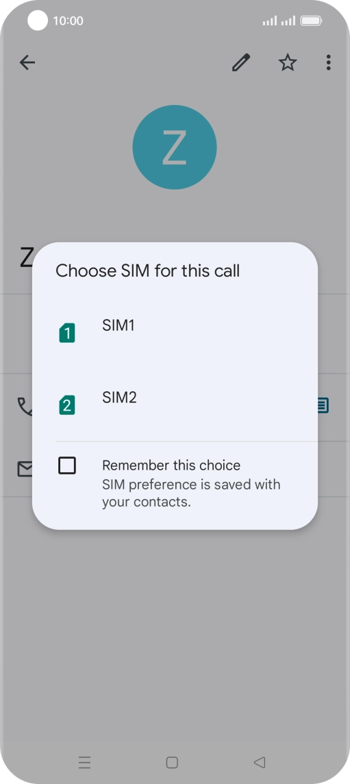 Press the required SIM.
