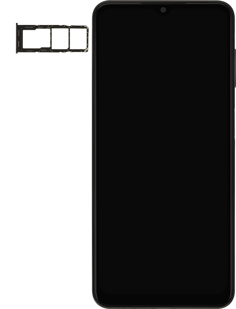 Turn your SIM so the angled corner of the SIM matches the angled corner of the first SIM holder and place your SIM in of the first the SIM holder.