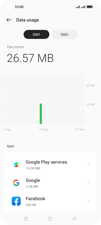 Press the required SIM.