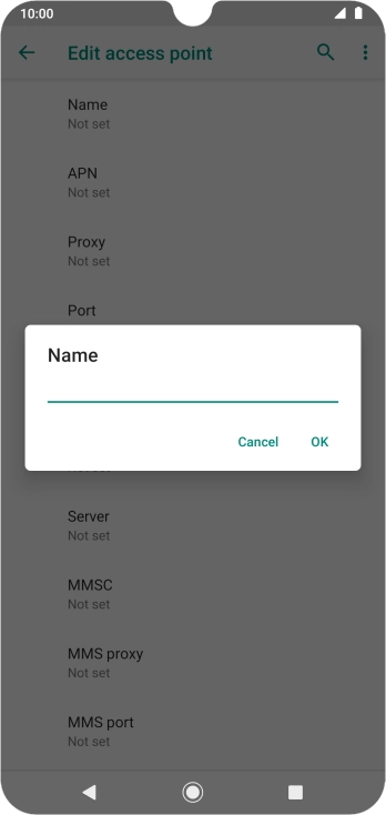 Key in EE Internet and press OK.