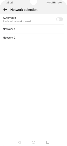 If you want to select a network automatically, press the indicator next to 