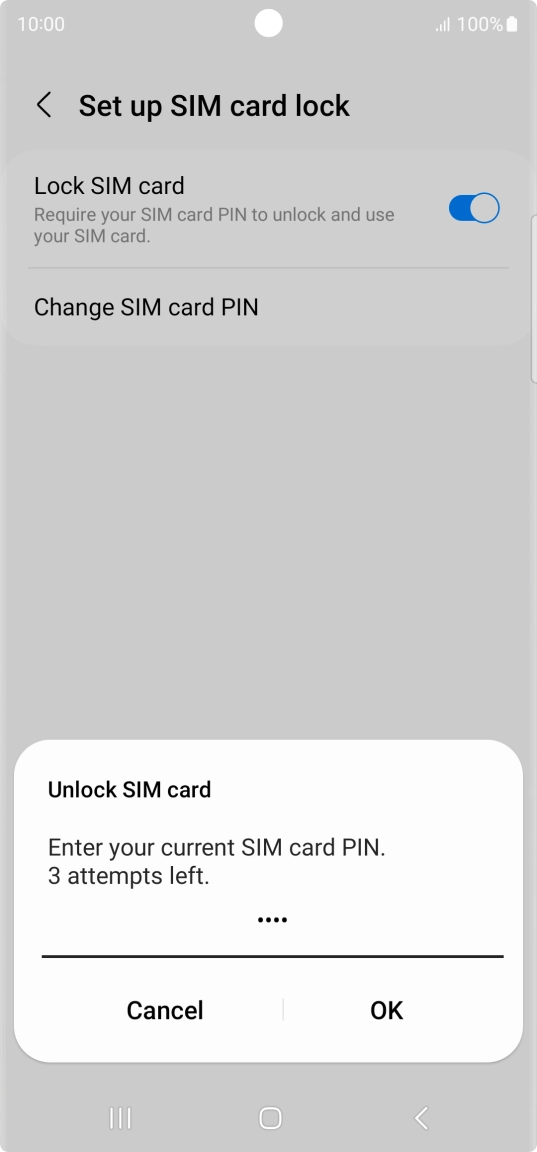 Key in your PIN and press OK. The default PIN is 1111.