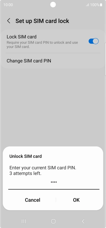 Key in your PIN and press OK. The default PIN is 1111.