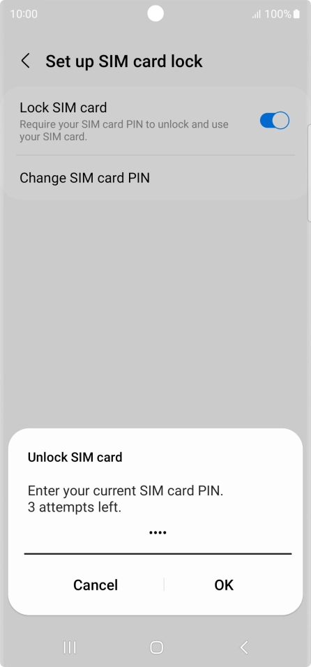 Key in your PIN and press OK. The default PIN is 1111.