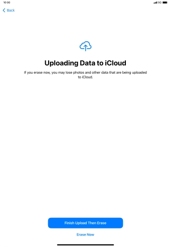 Press the required setting.