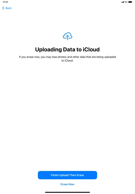 Press the required setting.