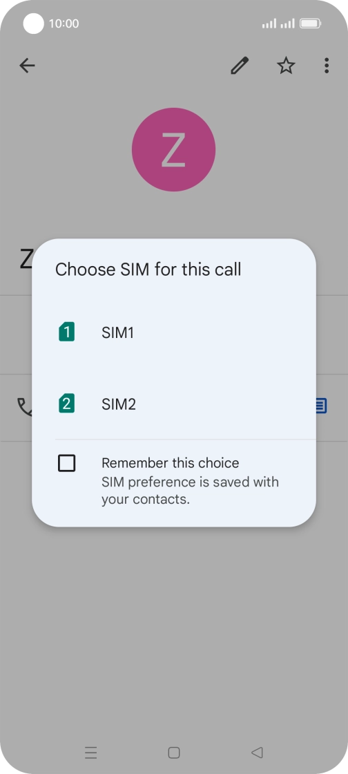 Press the required SIM.