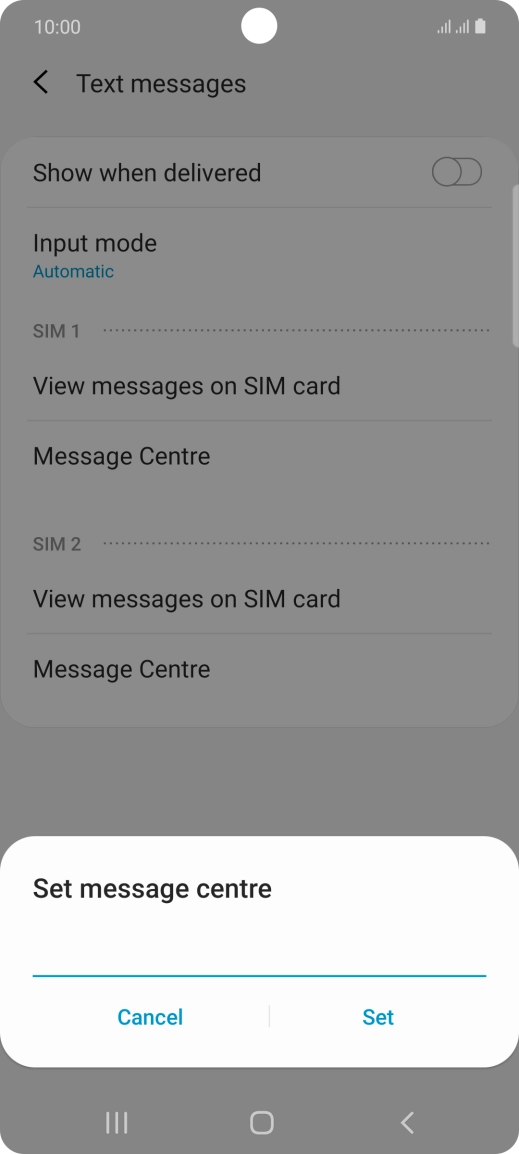 Key in +447958879879 and press Set.