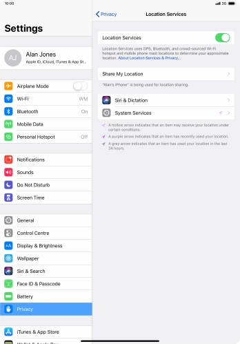 Press the required app.