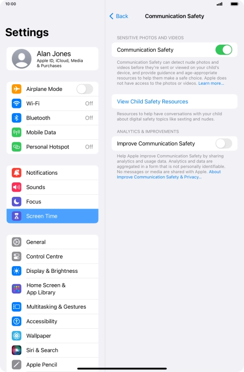 Press the indicator next to 