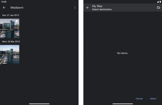 To create a new folder, press the new folder icon and follow the instructions on the screen to create a new folder.