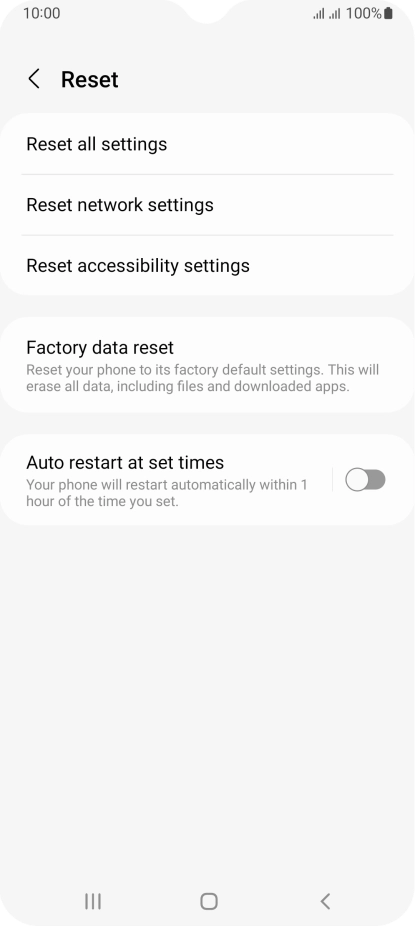 Press Factory data reset.